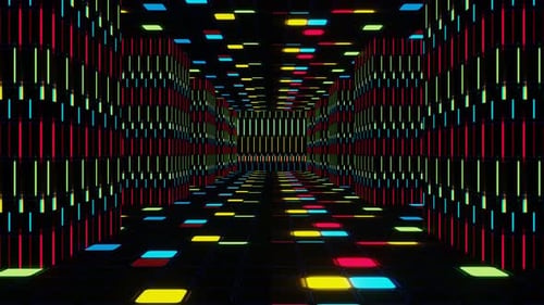 VJ Loop Schimmernder Disco-Korridor