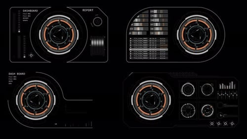 HUD technology interface screen with futuristic elements abstract background alpha channel included
