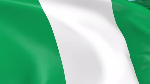 National Flag of Nigeria Waving Realistic Animation