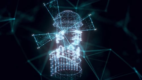 Old Windmill Hologram Close Up 4k