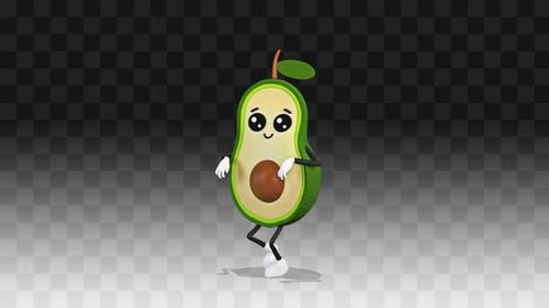 Cute Dancing Avocado Character Animation Loop