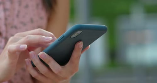 Woman Using Smart Phone, Close Up