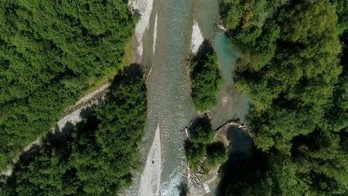 Mountain River Aerial View