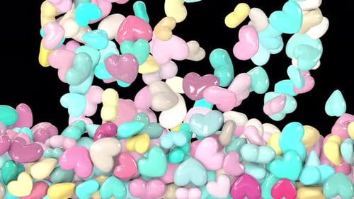 Sweet Pastel Hearts Falling Screen Fill