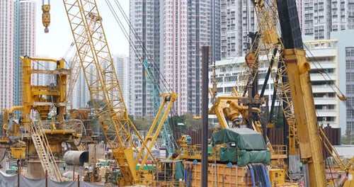 Construction site in Hong Kong city