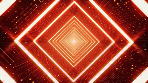 Hypnotic Red Light Square Tunnel VJ Loop