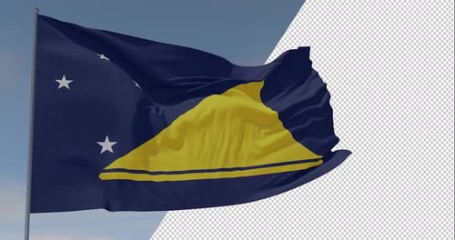 Realistic Tokelau National Flag Waving Animation