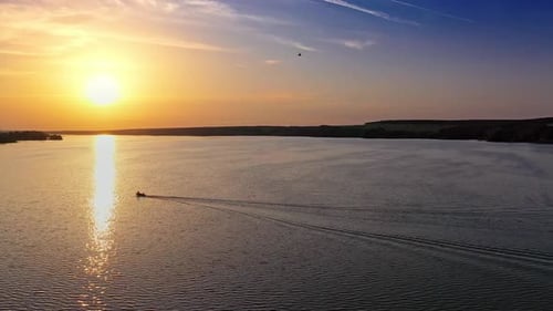 Sunset rural river landscape. Landscape with sunset at the rivershore
