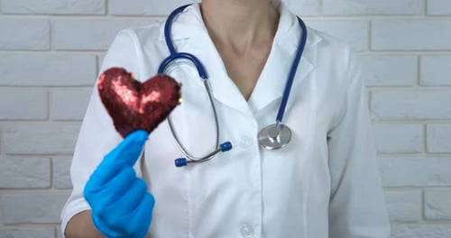 Medical Professional Holding Decorative Heart