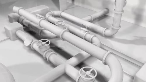 3D Animation of Industrial Pipes Assembling with Valves