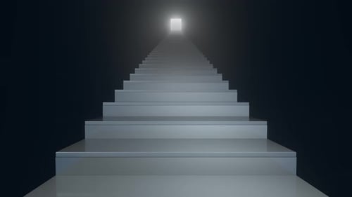 Ascending Staircase to Light: Minimalist Corporate Animation