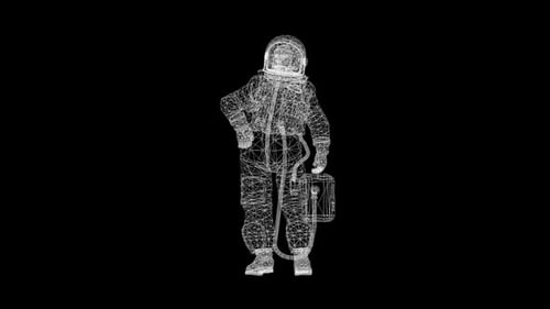 Der Astronaut schwebt in einer entspannten Pose