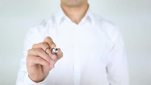 Adult Writes Cooperation on Glass Surface