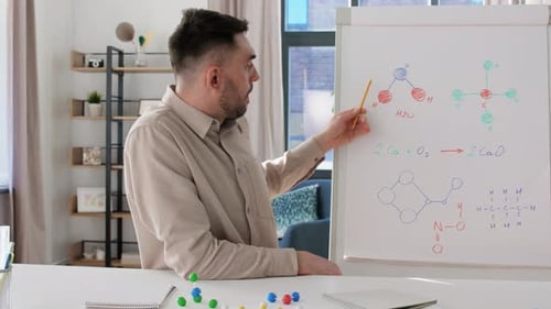 Engaging Science Teacher Explains Chemical Structures