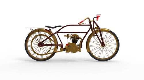 Altmodisches einzigartiges Fahrrad mit zusätzlichem Motor