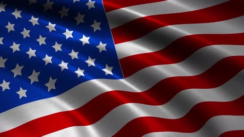 The United states flag with wind for the 4th of July as USA independence day seamless loop video