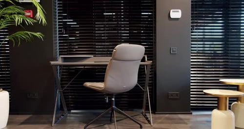 Sleek Modern Office Space with Desk and Chair