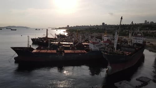 Ships and Sunset