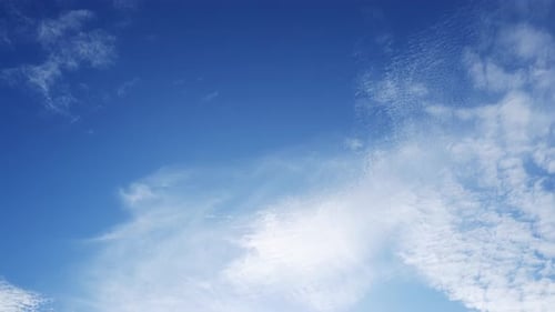 4K UHD : Time lapse of beautiful blue sky with clouds background