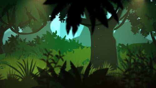 Lush Green Jungle Forest Panning Animated Background