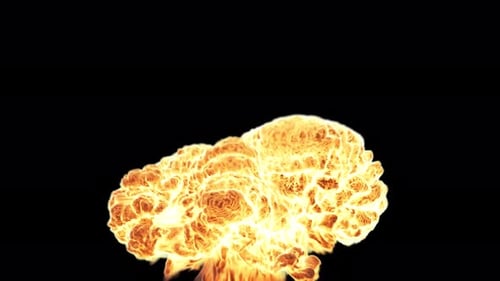 Realistic Fiery Explosion With Dynamic Smoke Burst