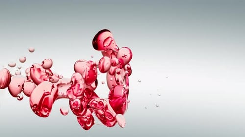 Abstract Fluid Motion with Red Viscous Blobs