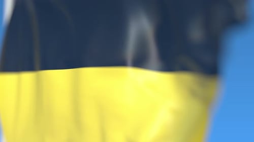 Fluid Waving Blue and Yellow Flag Animation