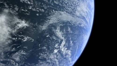 Realistic 3D Earth Planet Rotation in Space