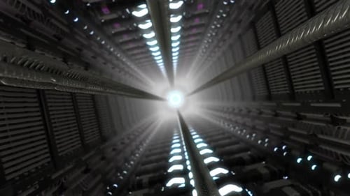3D Sci-Fi Abstract Spaceship Corridor V51
