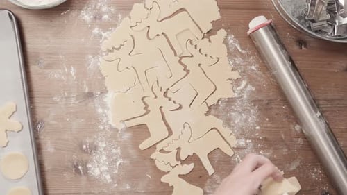 Baking Christmas sugar cookies for Santa.