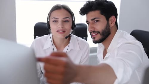 Call Center. Operators Working In Contact Center