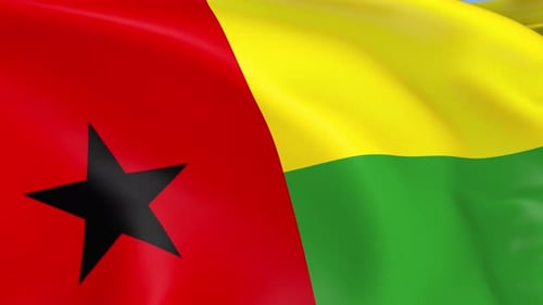Realistic Waving Flag of Guinea-Bissau