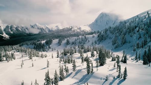 Mt Baker Winter Aerial View