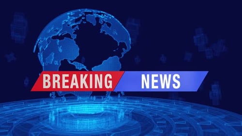 Digital Globe Breaking News Opener with Futuristic Interface Animation