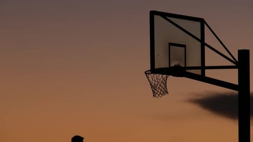 Hoop and Net for Basketball Game Silhouette