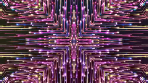 Dynamic Neon Geometric Light Rays Kaleidoscope