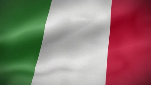 Realistic Waving Italy Flag Seamless Loop Animation