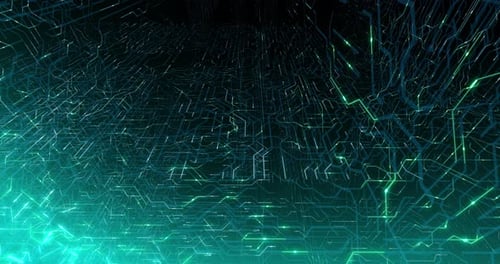 4K seamless loop of printed circuit board (PCB) in motion.