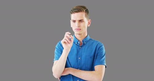 Man using digital screen