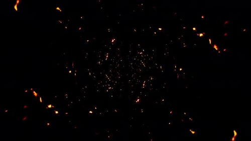 Flying Fire Particles 4K Loop