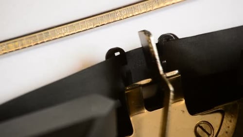 Typing Merry Christmas Message on Vintage Typewriter