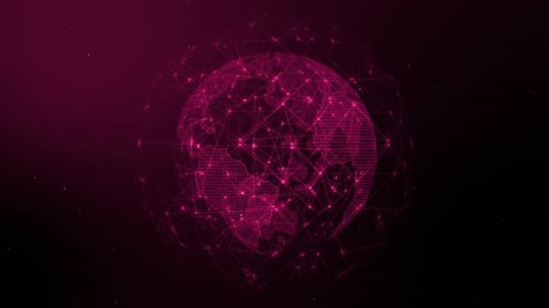 Netzwerk-Plexus-Planetenanimation