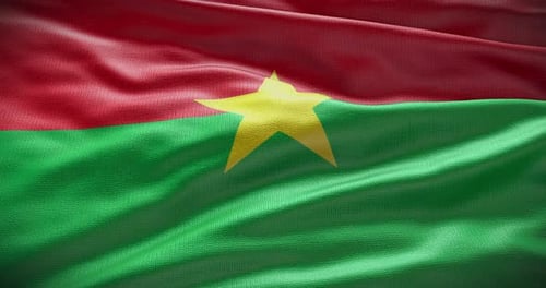 Burkina Faso National Flag Seamlessly Waving Animation