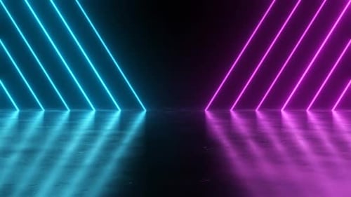 Futuristic Neon Glowing Lines Reflecting Loop Background