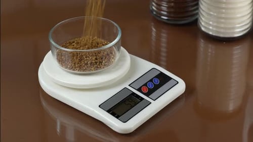 Measuring Buckwheat Groats on a Digital Scale