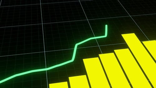Stock market animated graphic. Stock price chart.