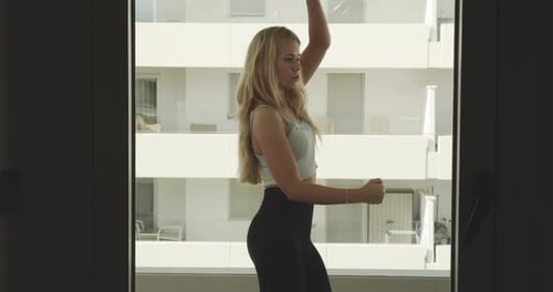 Focused Shot Of A Young Ballet Dancer Training For A Competition