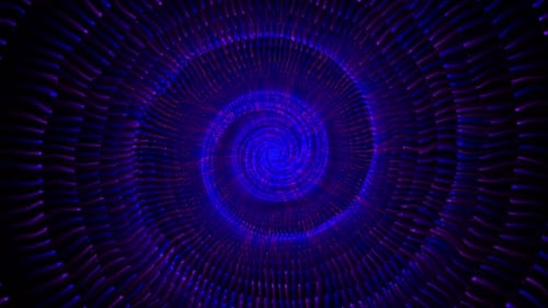 Futuristic Abstract Blue Purple Particle Light Tunnel Background