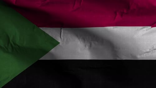Sudan Flag Waving Realistic Motion