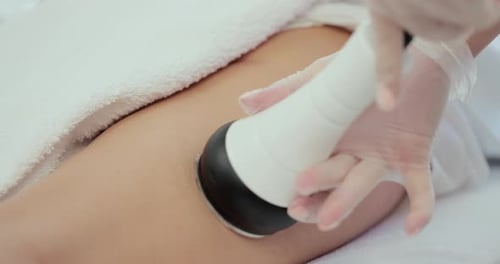 Beauty Treatment Performed on Woman's Upper Leg